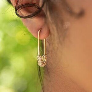Gold pin earrings